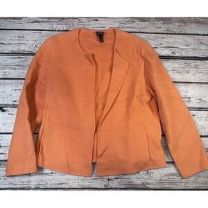 Eileen Fisher Petite Large LP Wool Cardigan Jacket‎ Orange Artsy Vibrant
